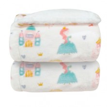 Cobertor Infantil Plush Princesa Branco Laço Bebe