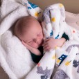 Cobertor Infantil Plush Para Menino Pirata Azul Com Sherpa Laço Bebe