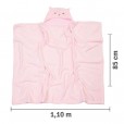 Cobertor Bebê Para Menina Com Capuz Bichuus Rosa Papi