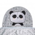 Cobertor Bebê Para Menino Com Capuz Friends Panda Ben Papi Cinza