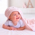 Cobertor Bebê Para Menina Com Capuz Friends Oncinha Bia Papi Bege