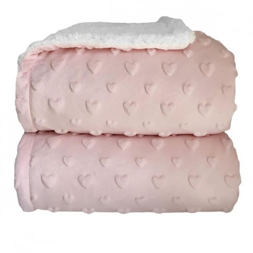 Cobertor Infantil Para Bebês Sherpam Rosa Antigo Laço Bebe