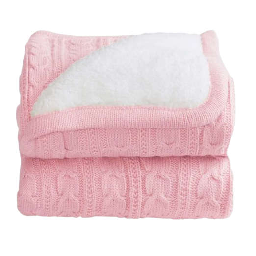 Cobertor Infantil Fio Rosa Com Sherpa Laço Bebe