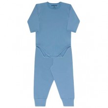 Conjunto Térmico Body Para Bebê Azul Nevoa Tam P