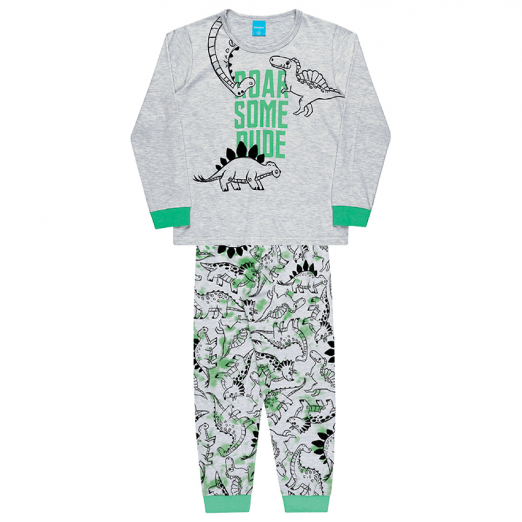Conjunto Pijama Infantil Masculino Off Mescla Botanic Tamanho 3 Anos Kamylus