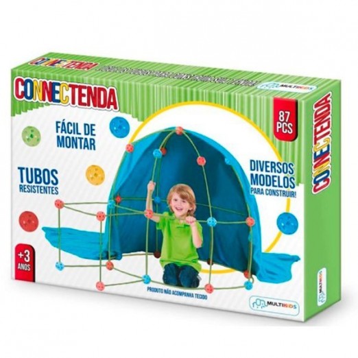 Brinquedo Infantil Connect Tubo Tenda Multikids 87 Pcs 3A+