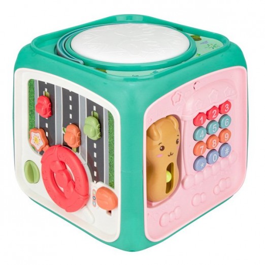 Brinquedo Infantil Cubo Interativo Musical Com Pista de Corridas Verde Pimpolho