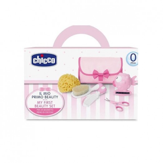 Kit higiene rosa chicco para recém nascidos