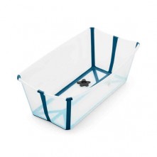 Banheira portátil flexível  com plug térmico stokke azul escuro