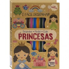 Livro Infantil De Desenho Princesas Happy Books
