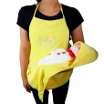 Toalha avental mamãe e bebê amarelo com capuz sea kids
