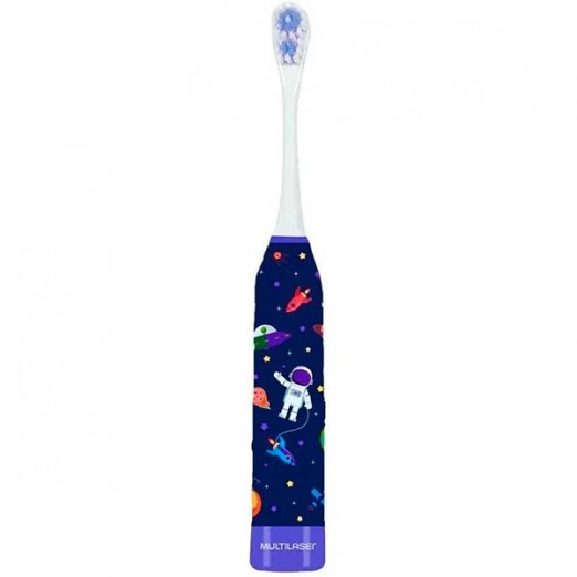 Escova De Dentes Para Criança Elétrica Astronauta Multikids Azul