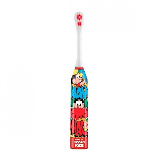 Escova De Dentes Infantil Elétrica Turma da Mônica Multikids Vermelha