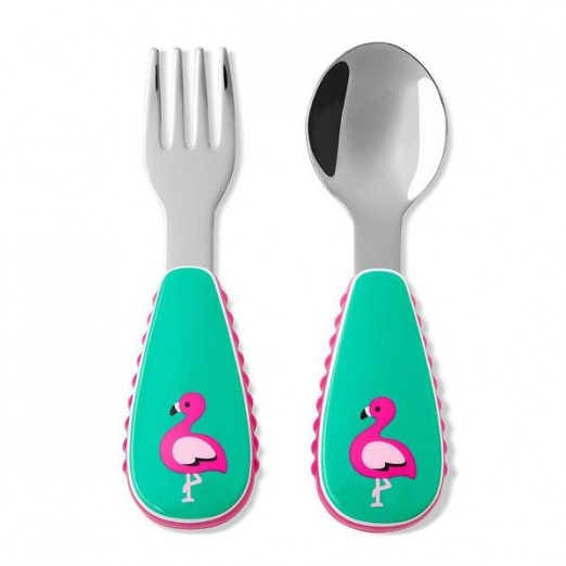 Kit Talheres Infantil Skip Hop Flamingo Livre BPA