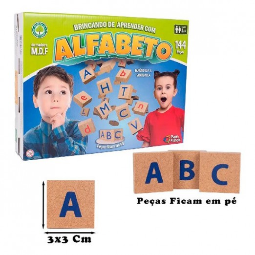 Jogo Infantil Brincando De Aprender Com O Alfabeto 144 Pcs Pais & Filhos