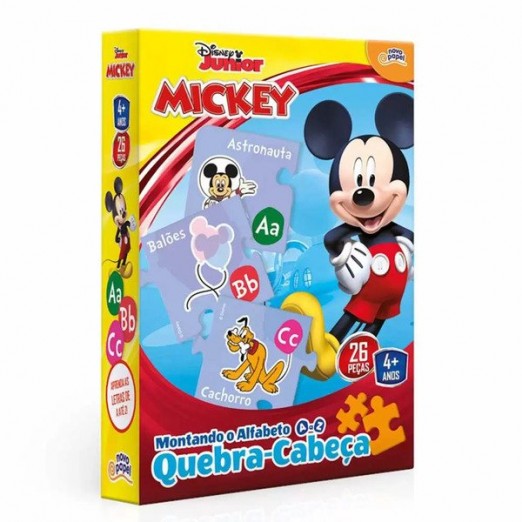 Brinquedo Infantil Jogo Quebra-Cabeça Mickey 26 Peças Toyster