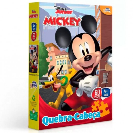 Brinquedo Infantil Jogo Quebra-Cabeça Mickey 60 Peças Toyster