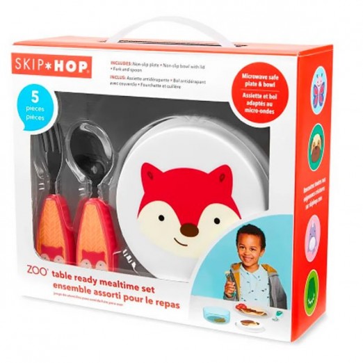 Kit Infantil De Alimentação  5 Peças Zoo Raposa Skip Hop