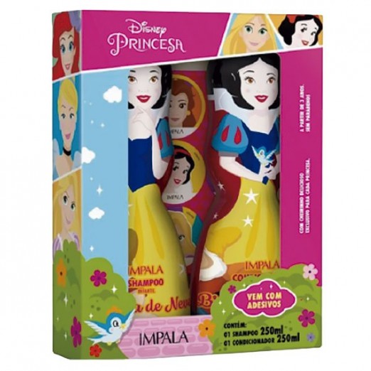 Kit Shampoo E Condicionador Infantil Princesa Branca De Neve Com Adesivo Impala