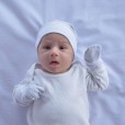 Kit Infantil Touca e Luva de Malha Mescla Cinza Baby Joy