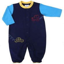 Macacão Bebê Azul Marinho Baby Fashion RN