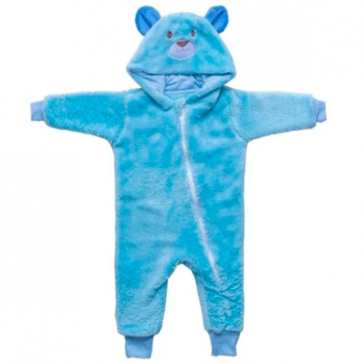 Macacão Para Bebê Azul Com Bordado Baby Joy Funny P