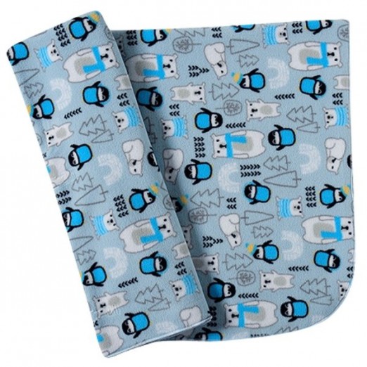 Manta Infantil Para Menino Tecido Soft Estampada Azul Tip Top 78 x 110cm