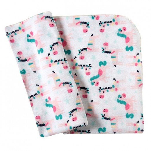 Manta Infantil Para Menina Tecido Soft Estampada Branca Tip Top 70 x 100 cm
