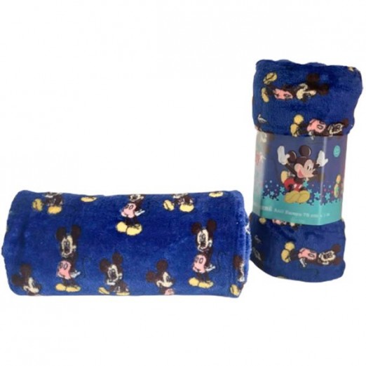 Manta Kids Infantil Para Menino Disney Mickey Azul Laço Bebe