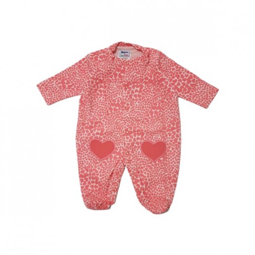 Macacão corações rosa baby fashion