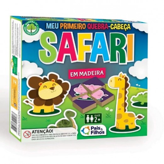 Brinquedo Infantil Meu Primeiro Quebra Cabeça Safari 32 Peças Pais & Filhos