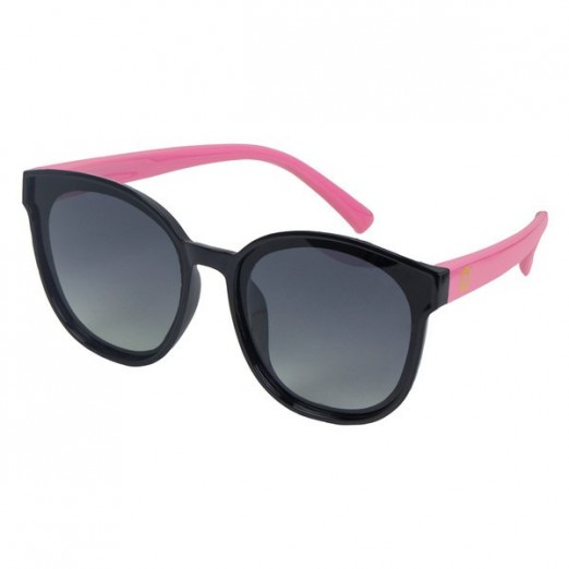 Óculos De Sol Infantil Para Menina Rosa e Preto Pimpolho Armação Flexível