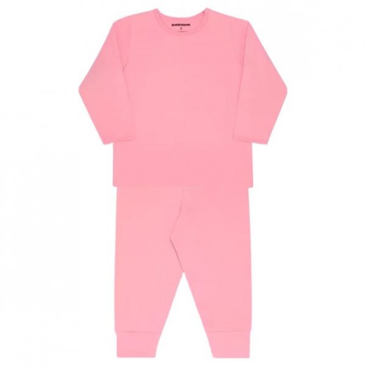 Pijama Thermo Dry Para Bebê Calça e Blusa Rosa Tam 2 Anos Dedeka