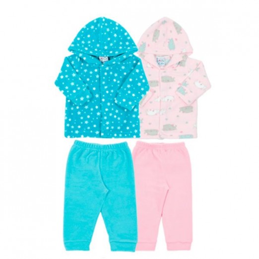 Pijama Bebê Para Menina Estampado Em Poliéster Rosebud Tam M