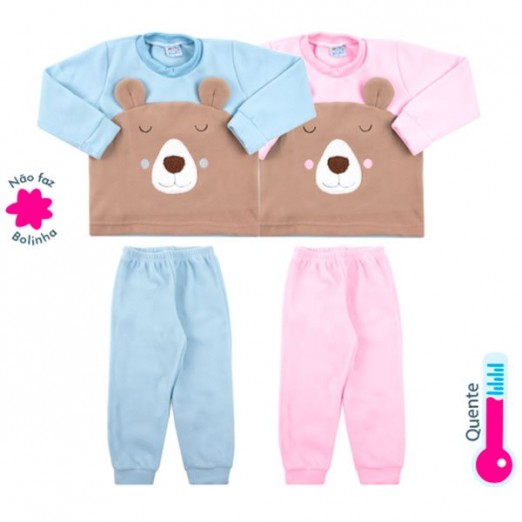 Pijama Infantil Para Menina Rosa Em Poliéster Rosebud Tam 06 Anos