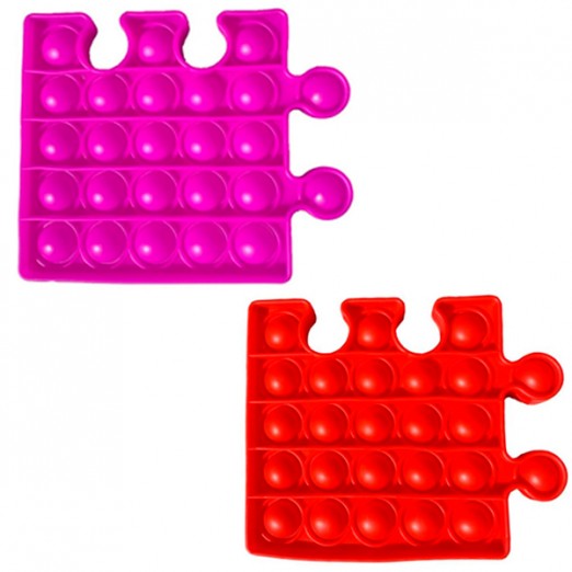 Brinquedo Pop It Colorido Formato De Quebra Cabeça Vermelho Ou Roxo Pura Diversão
