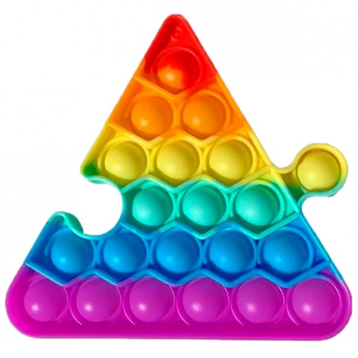 Pop It Colorido Forma De Triângulo Quebra-Cabeça Pura Diversão