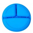 Prato Infantil De Silicone Com Divisória Colors Azul Livre BPA Clingo
