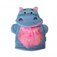 Esponja Infantil Para Banho Hipopótamo Azul E Rosa