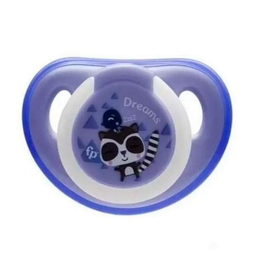 Chupeta de bebê com esterilizador brilha no escuro first moments glow azul 0 a 6 meses tam 1