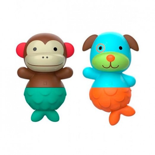 Brinquedo Para Banho Infantil Zoo Mix & Match Cão E Macaco Do Mar
