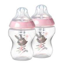 Kit mamadeira tommee tippee closer to nature rosa 260ml