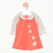 Vestido rosa corações baby fashion