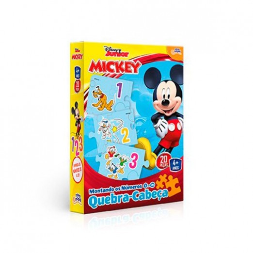 Brinquedo Infantil Jogo Quebra-Cabeça Mickey 20 Peças Toyster