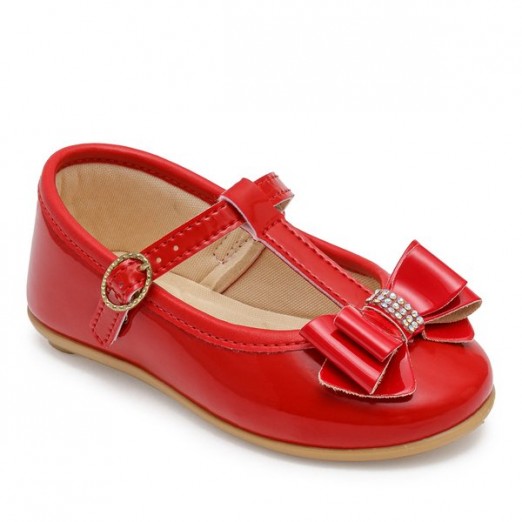 Sapato Infantil Fase 03 Com Laço e Fecho Vermelho Pimpolho Tamanho 23