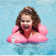 Almofada polvo piscina infantil rosa menina