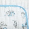 Toalha De Banho Bebê Viés de Malha Com Capuz Bordada Fusca Branca Papi