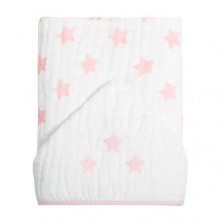  Toalha De Banho Bebê Star Rosa Papi Branca