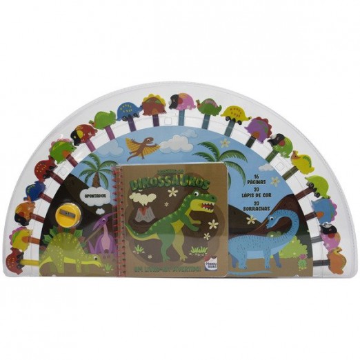 Livro Infantil Um Livro-Kit Divertido! Desenhe os Dinossauros Happy Books
