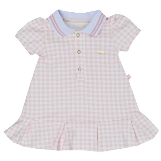 Vestido Polo Curto Infantil  Spring  Rosa +3m Growup